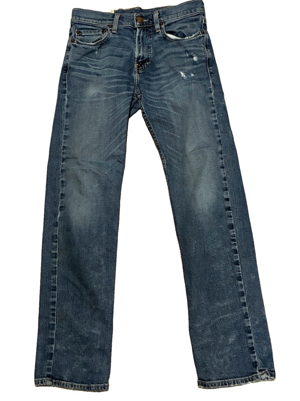Hollister Classic Straight Jeans Mens 28x30 Blue Distressed Faded Denim